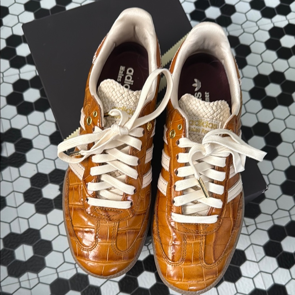 Wales Bonner Brown and White Textured Sneakers